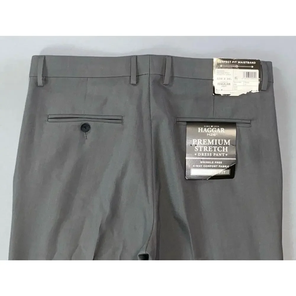 Haggar H26 Men's Straight Fit Wrinkle Free Premium Stretch Dress Pants. 34X32.